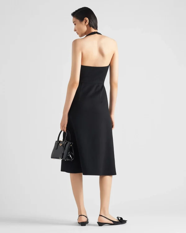 Dresses*Prada Double cashmere halter midi-dress Black