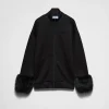 T-shirts And Sweatshirts*Prada Double fleece high-neck blouson Black