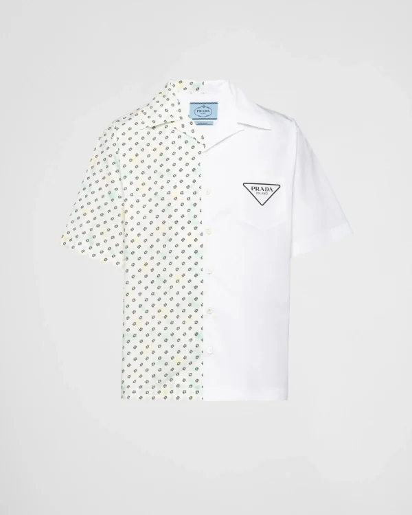 Shirts*Prada Double Match cotton shirt Vanilla