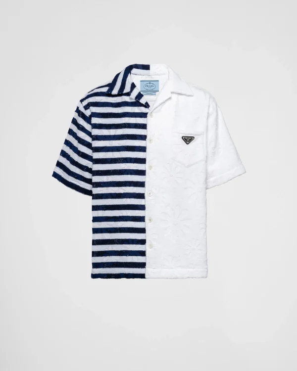 Shirts*Prada Double Match heavy cotton shirt White/brightblue