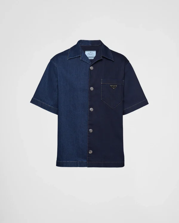 Denim*Prada Double Match washed denim shirt Blue/blue