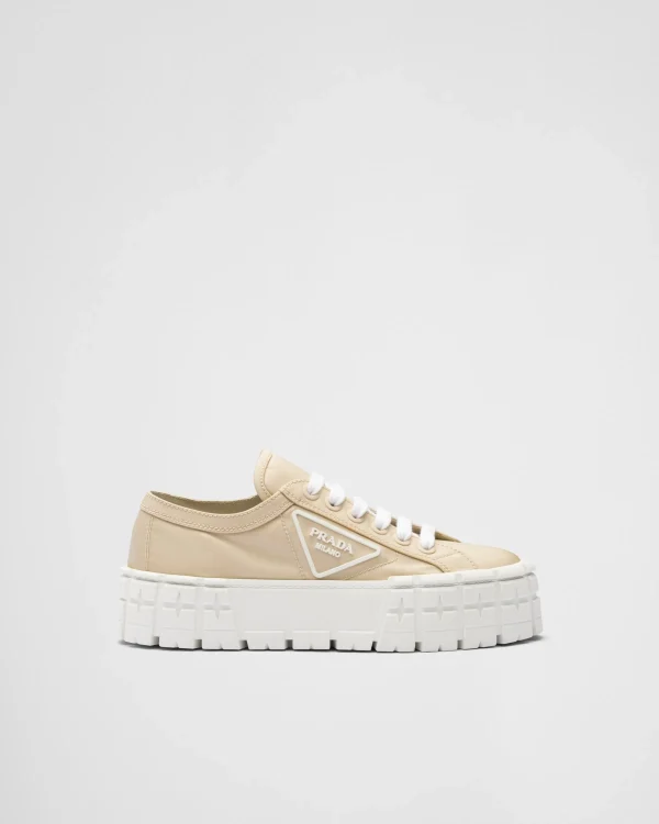 Sneakers*Prada Double Wheel Re-Nylon gabardine sneakers Desertbeige