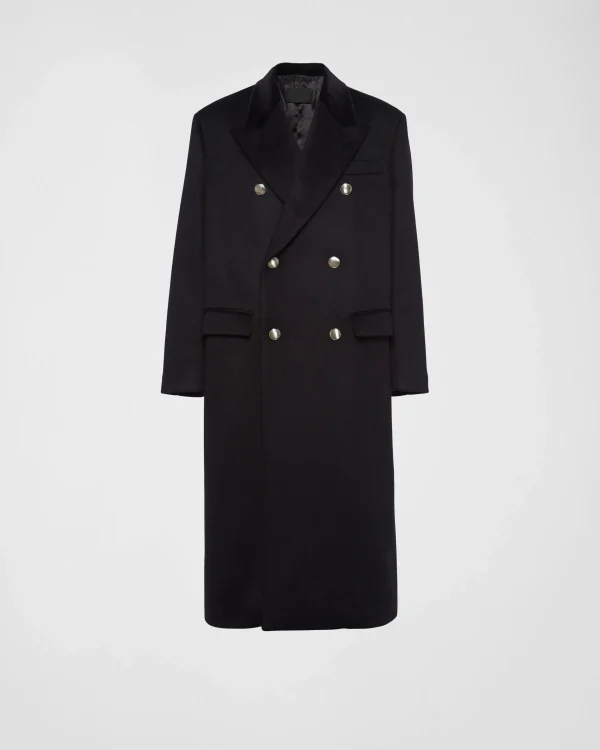 Jackets And Coats*Prada Double-breasted cashmere coat Black