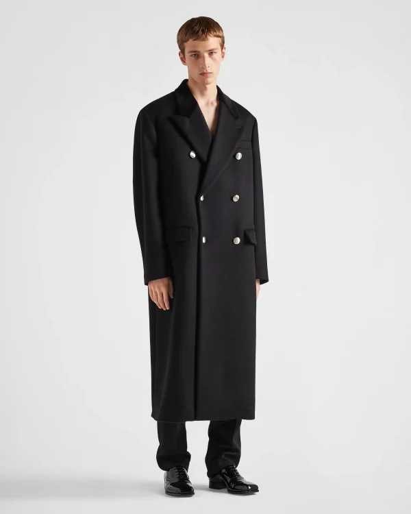 Jackets And Coats*Prada Double-breasted cashmere coat Black