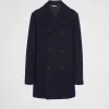 Jackets And Coats*Prada Double-breasted cloth peacoat Navy