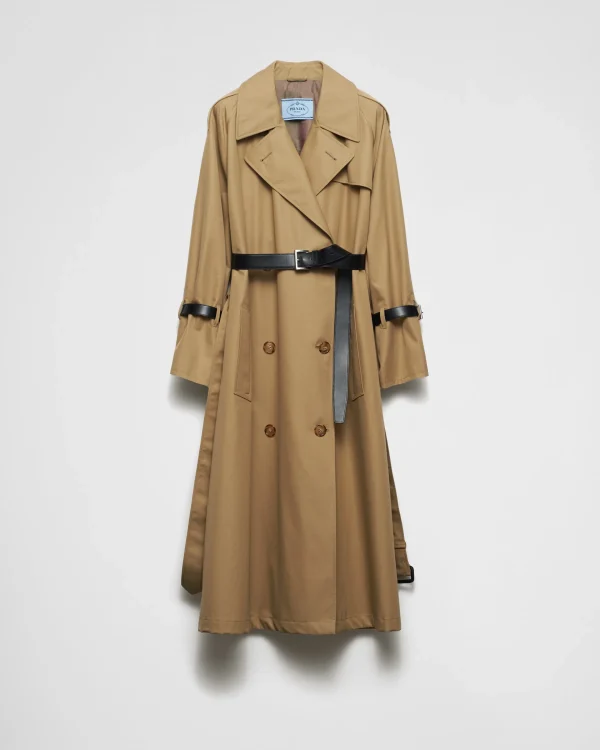 Jackets And Coats*Prada Double-breasted cotton twill trench coat Cord