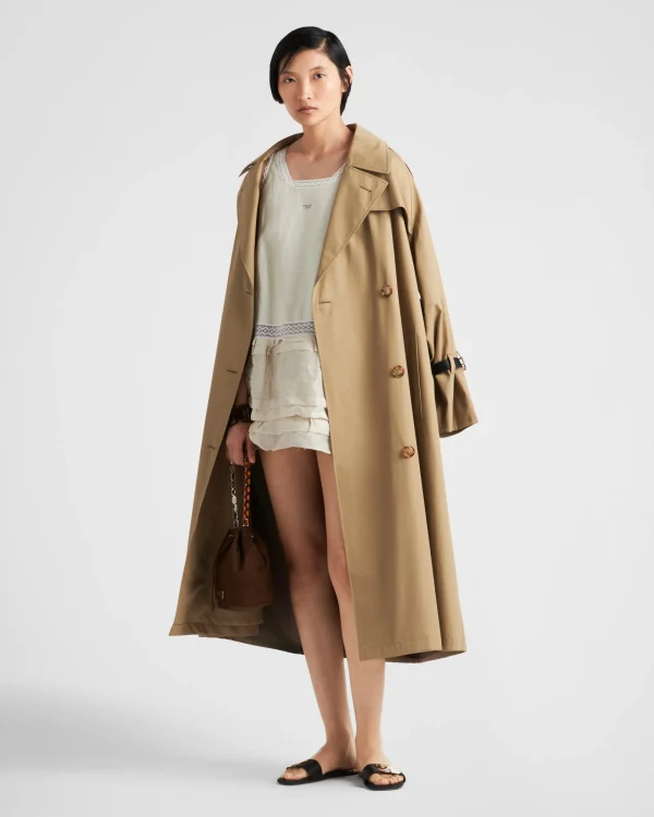 Jackets And Coats*Prada Double-breasted cotton twill trench coat Cord