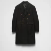 Jackets And Coats*Prada Double-breasted technical cotton coat Black