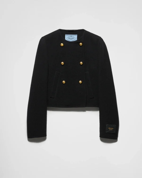 Jackets And Coats*Prada Double-breasted twill jacket Black