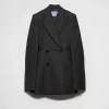 Jackets And Coats*Prada Double-breasted vintage-look rush stitch jacket Anthracitegray