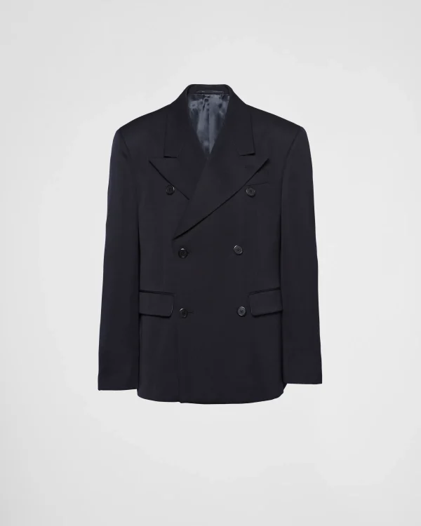 Jackets And Coats*Prada Double-breasted wool jacket Navy