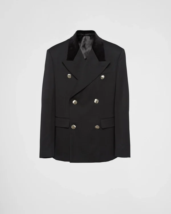 Jackets And Coats*Prada Double-breasted wool jacket Black