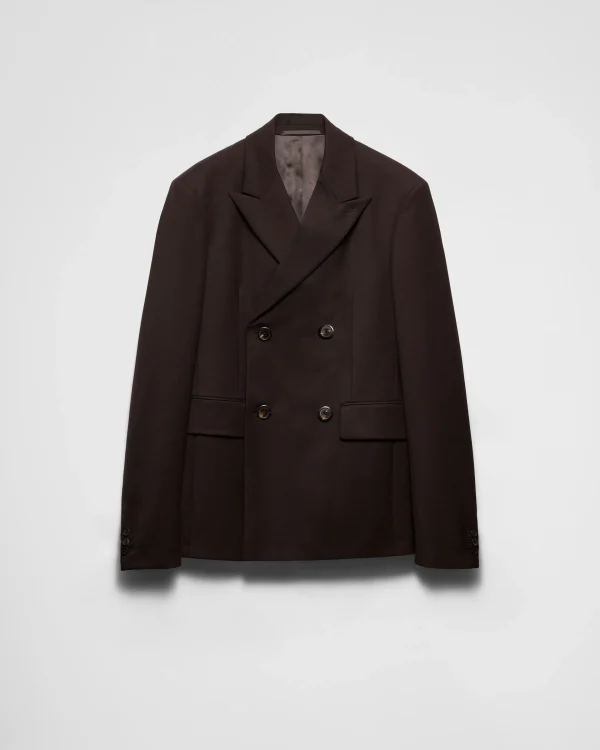 Jackets And Coats*Prada Double-breasted wool jacket Ebony