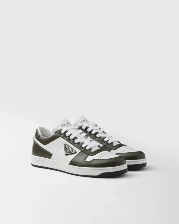 Sneakers*Prada Downtown leather sneakers White/militarygreen