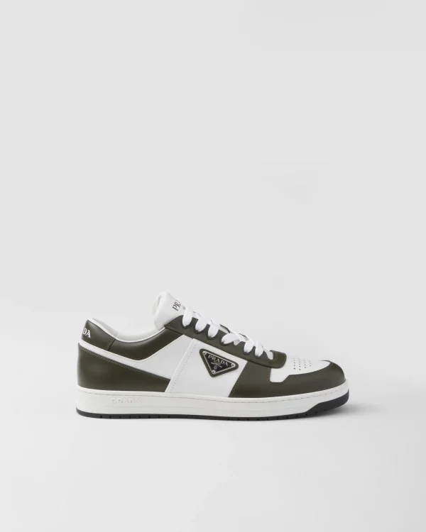 Sneakers*Prada Downtown leather sneakers White/militarygreen