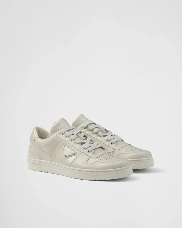 Sneakers*Prada Downtown patent leather sneakers Chalkwhite