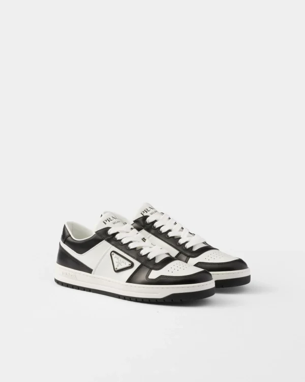 Sneakers*Prada Downtown perforated leather sneakers White/black