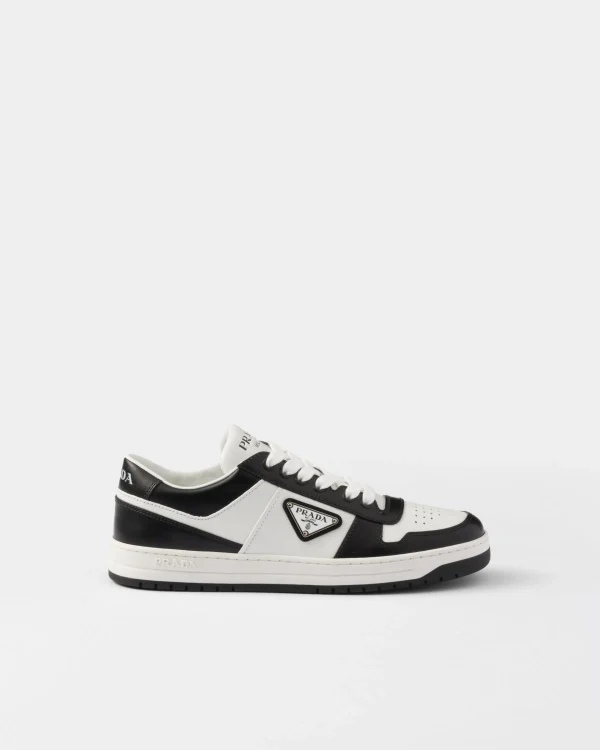 Sneakers*Prada Downtown perforated leather sneakers White/black