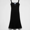 Dresses*Prada Embroidered cady dress Black