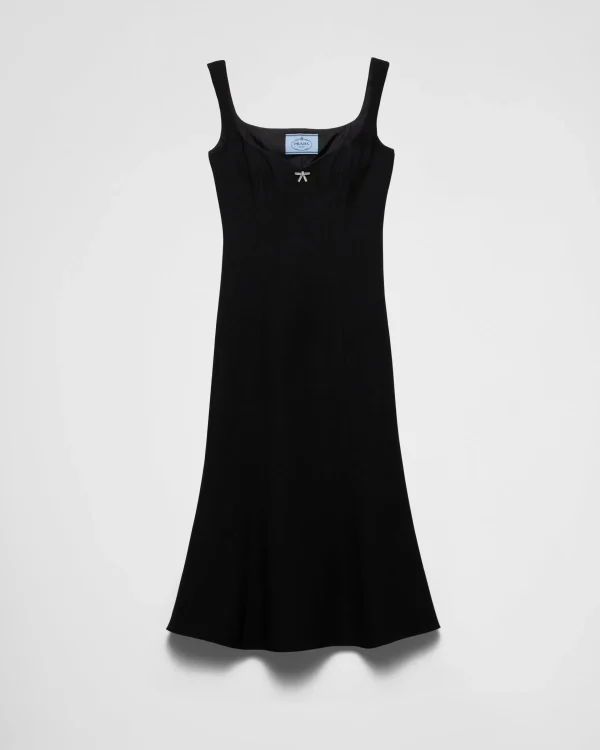 Dresses*Prada Embroidered cady dress Black