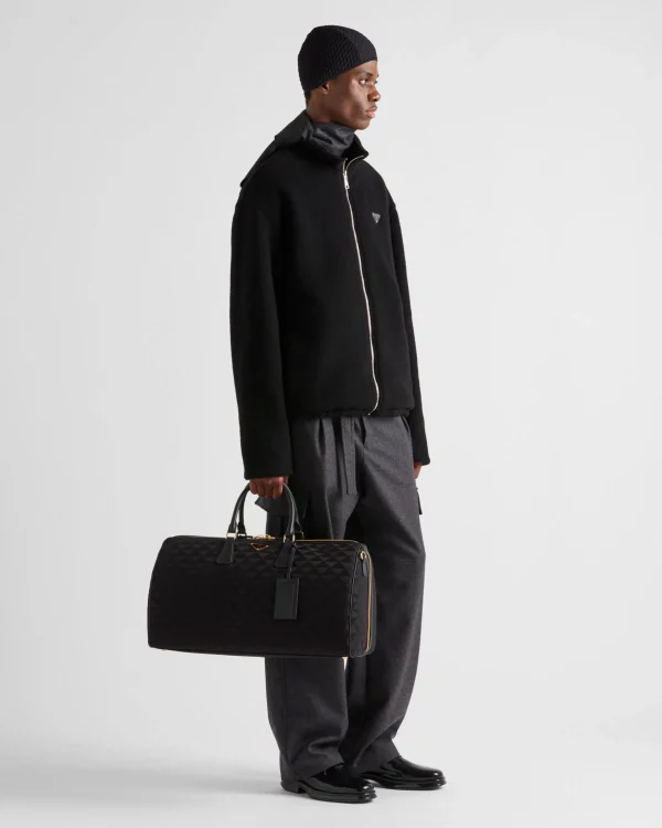 Travel Bags | Travel Bags*Prada Embroidered fabric duffel bag Black