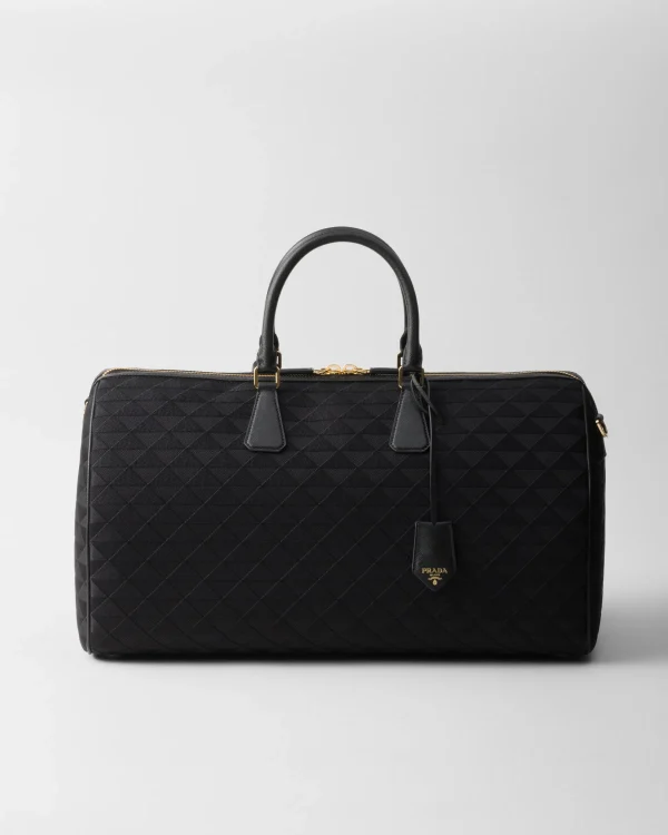 Travel Bags | Travel Bags*Prada Embroidered fabric duffel bag Black