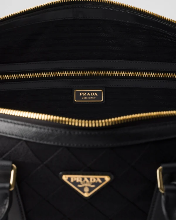 Travel Bags | Travel Bags*Prada Embroidered fabric duffel bag Black