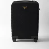 Luggage And Carry On*Prada Embroidered fabric trolley Black