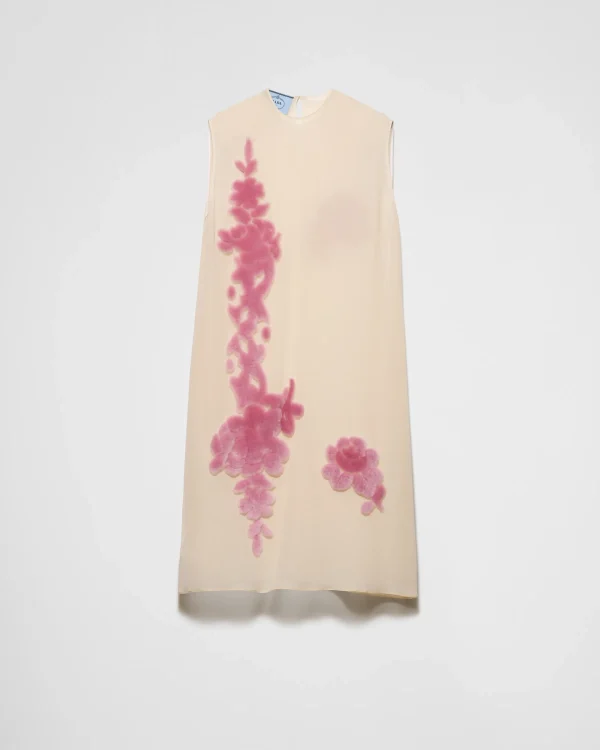 Dresses*Prada Embroidered georgette dress Begoniapink