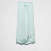 Skirts*Prada Embroidered habutai silk midi-skirt Chlorophyllgreen