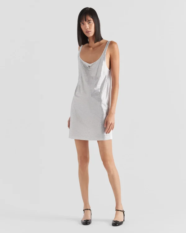 Dresses*Prada Embroidered jersey dress White