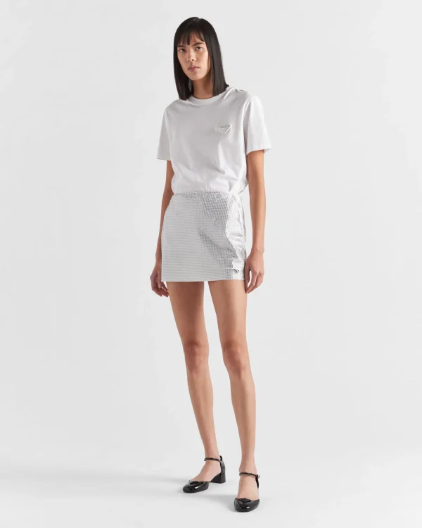 Skirts*Prada Embroidered jersey miniskirt White