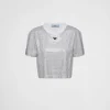 T-shirts And Sweatshirts*Prada Embroidered jersey T-shirt White