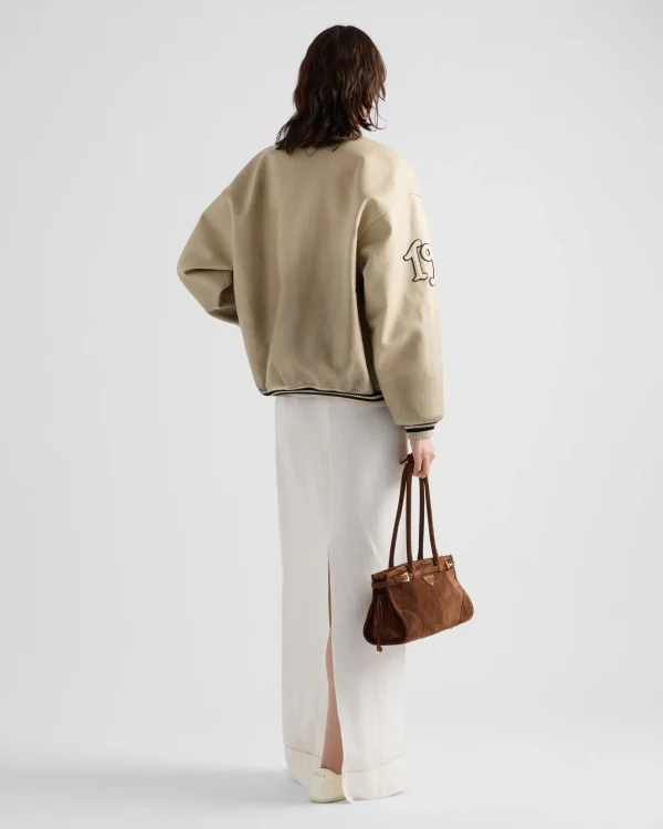 Skirts*Prada Embroidered linen skirt Ivory