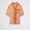 Shirts And Tops*Prada Embroidered organza shirt Rust