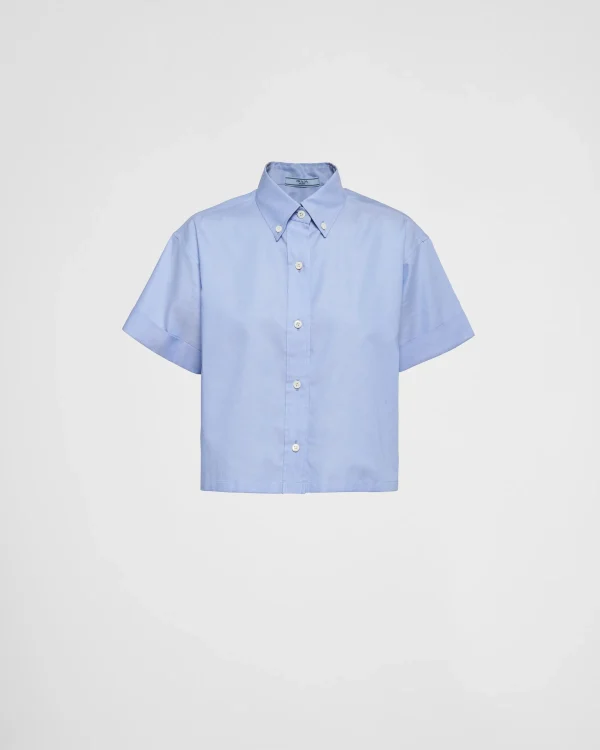 Shirts And Tops*Prada Embroidered oxford shirt Lightblue