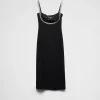 Dresses*Prada Embroidered sablé dress Black