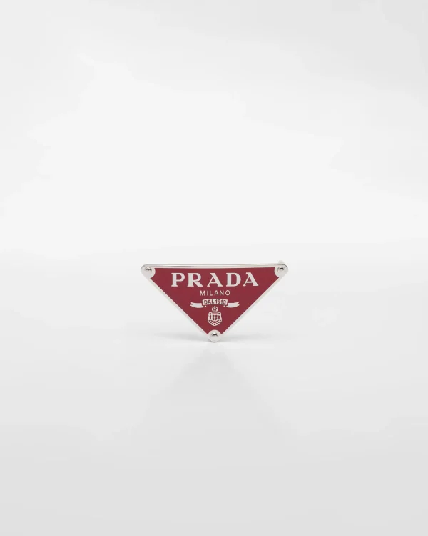 Custom Belts*Prada Enameled metal belt buckle Fieryred