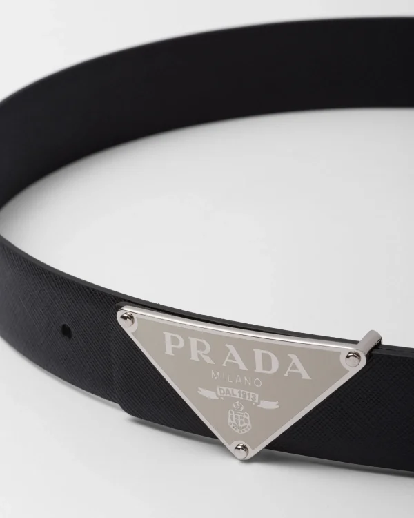 Custom Belts*Prada Enameled metal belt buckle White