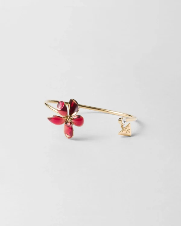 Jewels*Prada Enameled metal bracelet Petalpink