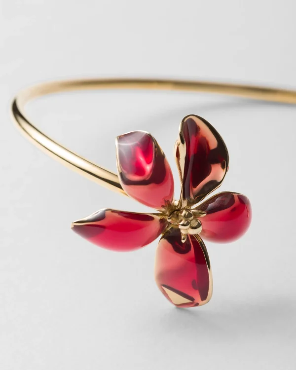 Jewels*Prada Enameled metal bracelet Petalpink