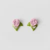 Jewels*Prada Enameled metal earrings Petalpink