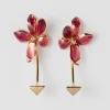 Jewels*Prada Enameled metal earrings Petalpink