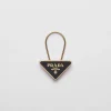 Bag Charms And Keychains*Prada Enameled metal key ring Gold/black