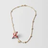 Jewels*Prada Enameled metal necklace Petalpink