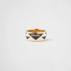 Jewels*Prada Enameled metal ring Black/white