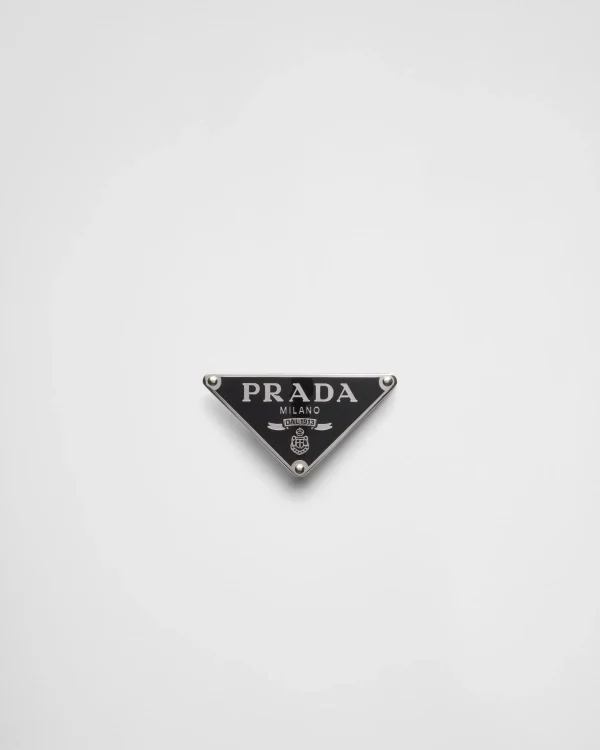 Custom Belts*Prada Enameled-metal belt buckle Black