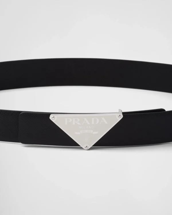 Custom Belts*Prada Enameled-metal belt buckle White