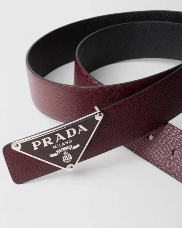 Custom Belts*Prada Enameled-metal belt buckle Garnet