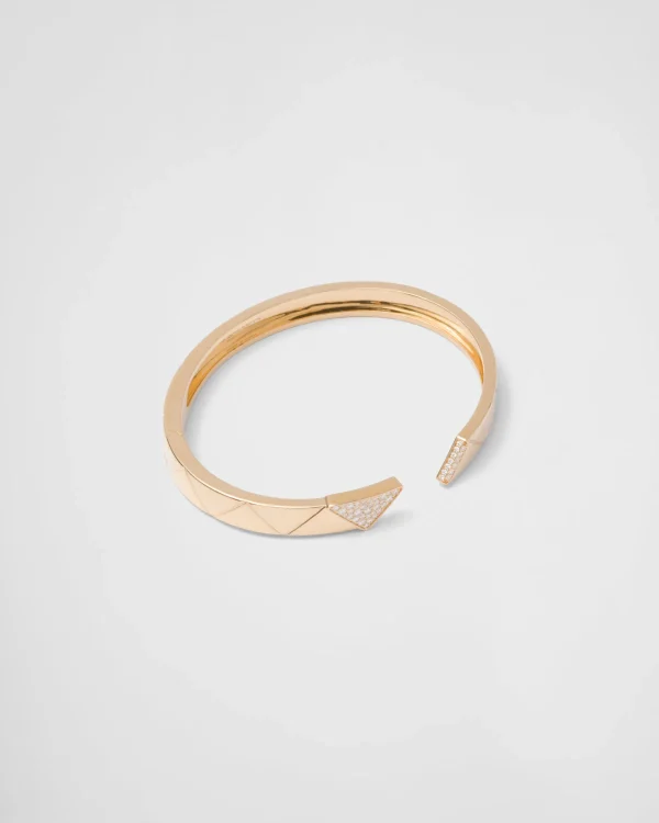 Bracelets*Prada Eternal Gold bangle bracelet in yellow gold with diamonds Gold/white